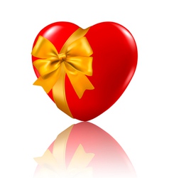 Red heart with a ribbons vector image