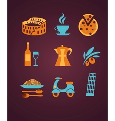 Set of Italy icons vector image