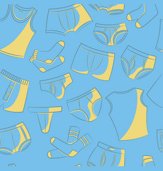 Male underwear doodle pattern vector image