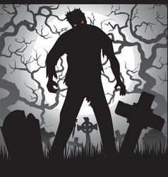Zombie and tombstones vector image