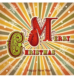 Merry Christmad Greeting Card cover vector image