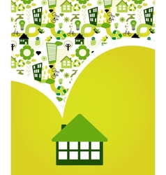 House with green eco pattern vector image