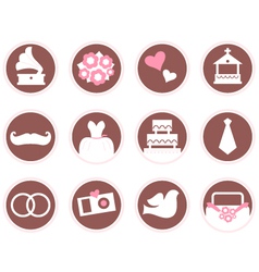 Retro wedding design elements and icons vector image