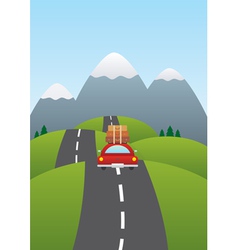Car on the road vector image