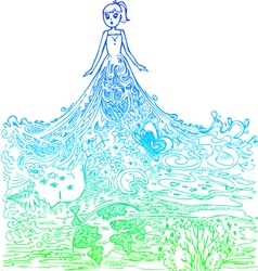 Girl with fantastic dress vector image