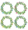 Set of round floral frames with spring flowers and Set of round floral frames with spring flowers and vector image