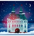 Christmas card with house vector image