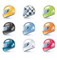 Racing helmets icons vector image