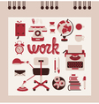Retro office supplies vector image