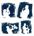 Grunge jazz background set vector image