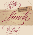 Vintage menu headlines set vector image