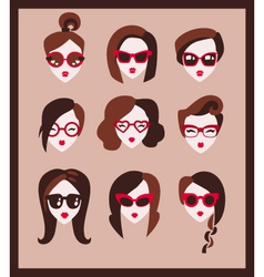 Fashion girls in glasses vector image