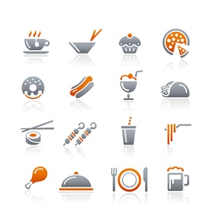 Food Icons Set 2 Graphite Series vector image