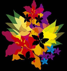 Bright abstract flowers vector image