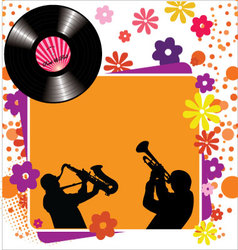 Retro music background vector image