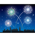 Fireworks over a city vector image
