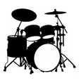 Drum kit silhouette vector image