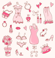 Lady dreams graphic set vector image
