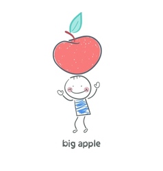 Man and apple vector image