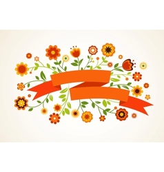 Greeting card with flowers vector image