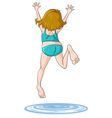 A girl diving into water vector image
