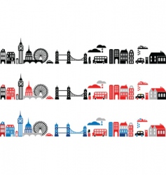 Silhouettes of european cities london vector image
