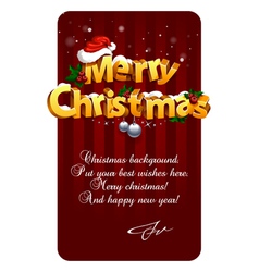 3d christmas lettering vector image