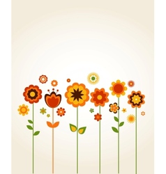 Greeting card with cute flowers vector image