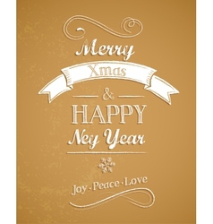 Chalkboard background with text and ribbon vector image