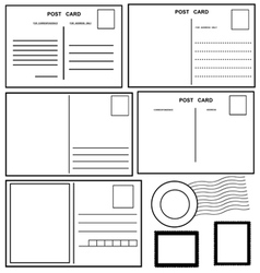 Postcards set vector image