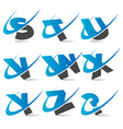 Swoosh alphabet set 3 vector image