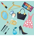 Girl stuff woman things fashion object icon Girl stuff woman things fashion object icon vector image