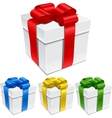 Set of gift boxes with bows and ribbons vector image