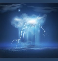 Night sea landscape with storm vector image