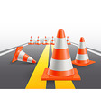 Under construction cones vector image