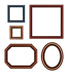 Set of vintage brown picture frames vector image