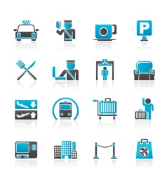 Travel and transportation icons vector image