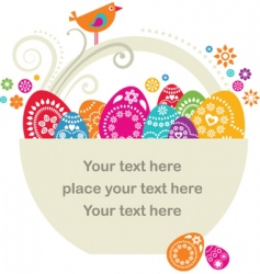 Easter egg basket vector image