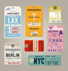 Vintage Luggage Tags 02 vector image