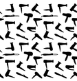 Seamless pattern of hairdryers silhouettes vector image