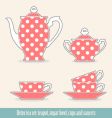 Polka dot tea set vector image