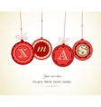 Retro Christmas balls with text space vector image