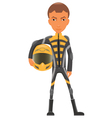Cartoon sport bike rider vector image
