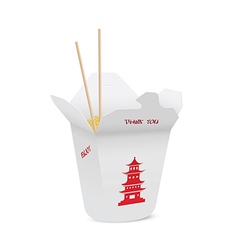 Chinese restaurant opened take out box vector image
