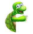 Tortoise or turtle pointing vector image