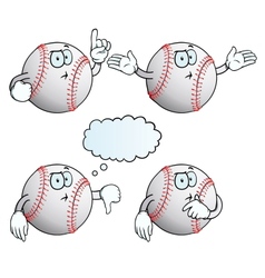Thinking baseball set vector image