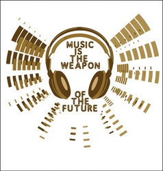 Music slogan print vector image