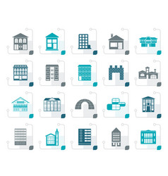 Stylized different kinds of houses and buildings Stylized different kinds of houses and buildings vector image