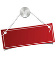 Red label on a nail vector image