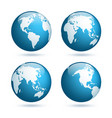 Earth globe world map set planet with continents vector image